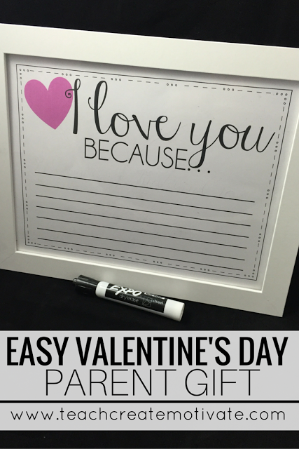 This free & cute printable is the perfect Valentine's Day gift for parents! Students take turns writing why they love their families on the frame!