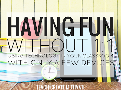 Don't have a 1:1 classroom? No worries! Here are some fun and free ways you can integrate technology into students' learning with only a few devices! 
