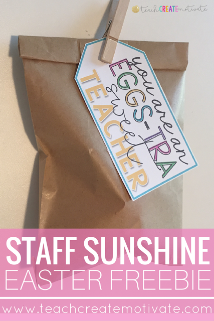 Spread staff sunshine with this free Easter tag!