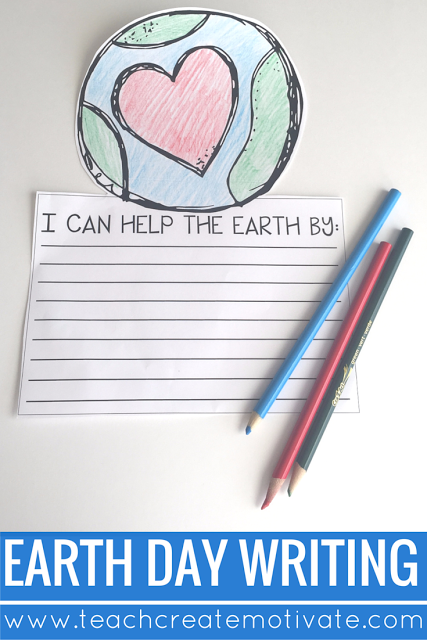 Earth Day writing craftivity for students in the upper elementary classroom