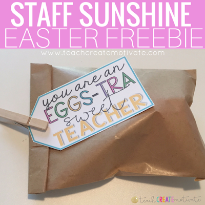 Spread staff sunshine with this free Easter tag!