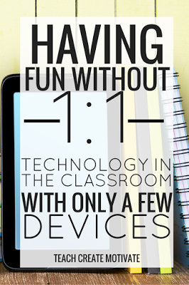 Don't have a 1:1 classroom? No worries! Here are some fun and free ways you can integrate technology into students' learning with only a few devices! 
