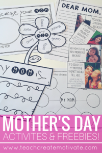 Print and Go, Low Prep, Engaging activities for students to do for Mother's Day! 
