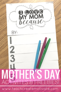 This Mother's Day Flipbook is the perfect gift for your students to give their Moms!