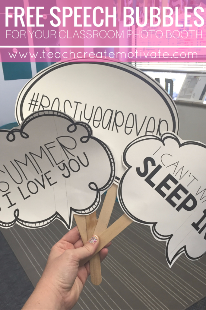 A step by step tutorial on how to make your very own photo booth for your classroom! Your students will love it. Best part? It is easy and inexpensive! Free speech bubble download in this post! 3