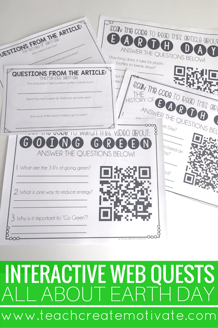 Web quests provide students with engaging and meaningful connections to learn about Earth Day