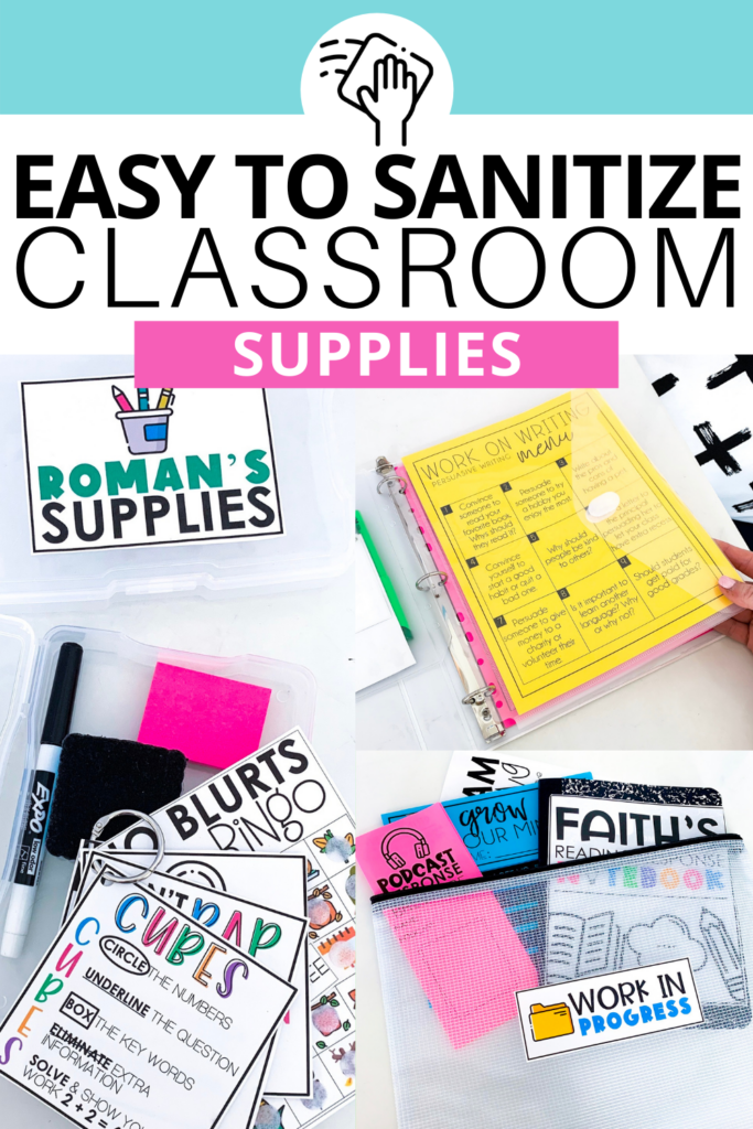 Cleaning classroom supplies and materials can quickly become very overwhelming. These ideas are all easy to clean or provide a way for students to have individual supply hubs when before they may have been shared.