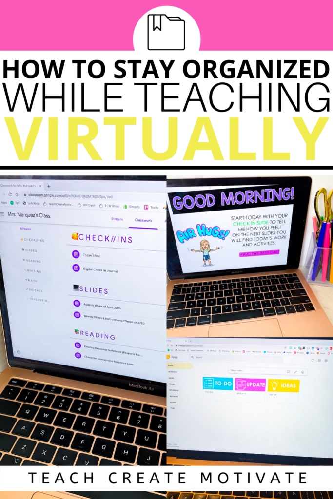 Do you feel like you can never find something in your Google Classroom when you need it? Is your Google Drive overwhelming you? Learning how to stay organized when teaching virtually is key!