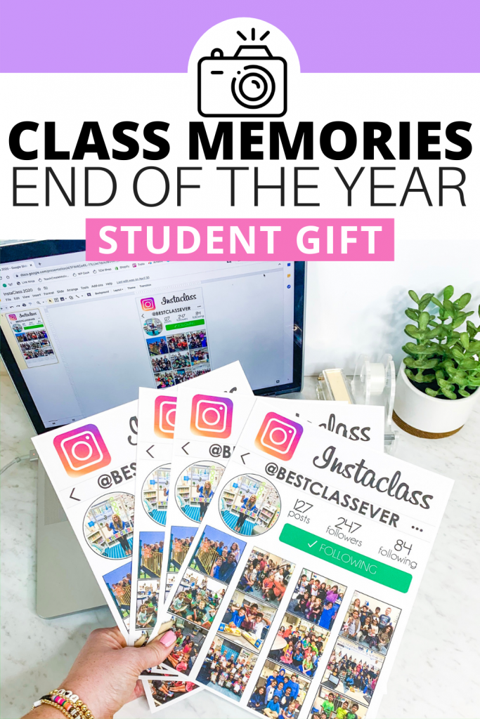 Use this memorable and easy student gift for the end of the year! Simply add your classroom photos and send home withs students.