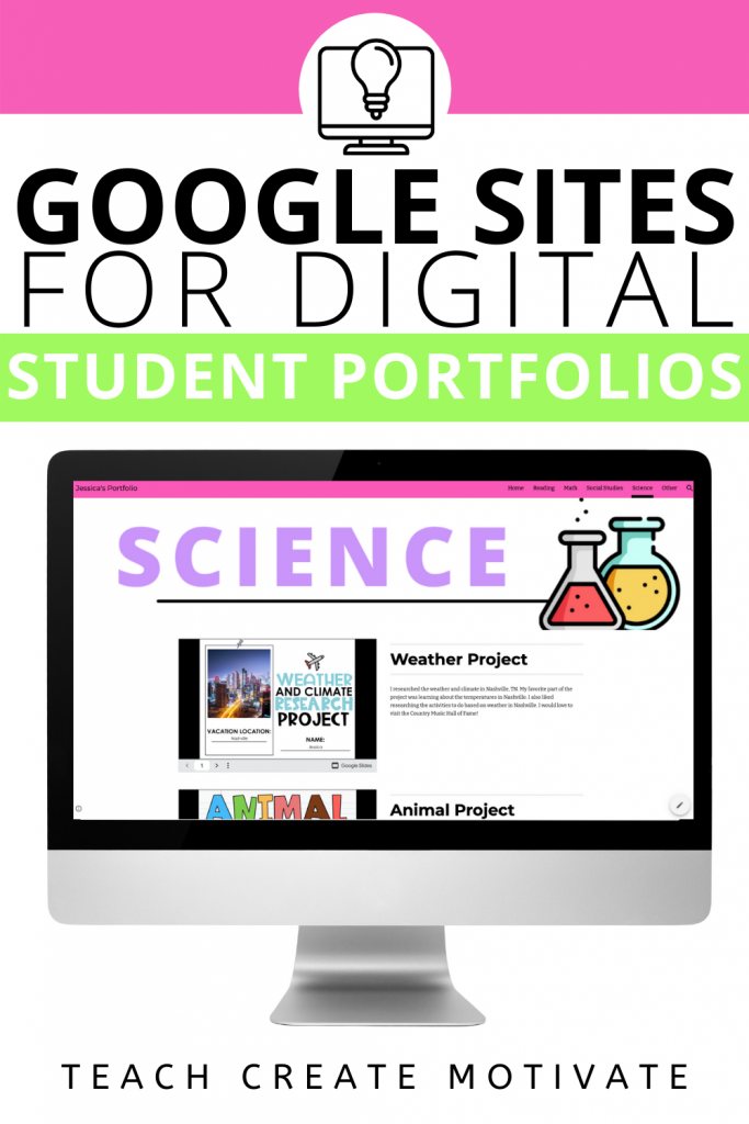 Tips on how to use Google Sites for your student portfolios & free template!