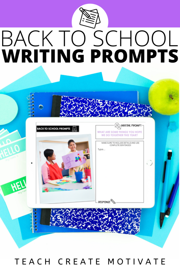 Back-to-school writing prompts are a great way to beat the summer slump and get your students back into a writing routine. Real photos help support all students and are great for ELLs and reluctant writers. Grab 12 FREE writing prompts for back to school for your elementary classroom. This writing activity is sure to be a hit! ( Kindergarten, 1st grade, 2nd grade, 3rd grade, 4th grade, 5th grade)