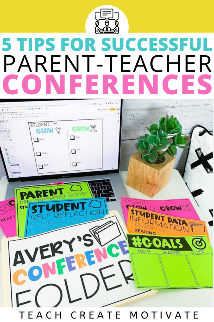 Parent-teacher conferences can get overwhelming! Prepare and organize for conferences with these 5 helpful tips! There are tips for virtual conferences, positive parent communication, student-led conferences, goal setting, data, digital sign-ups, and more! Includes a student goals FREEBIE! Elementary student conferences have never been easier!( Kindergarten, 1st grade, 2nd grade, 3rd grade, 4th grade, 5th grade) Parent-teacher conferences can get overwhelming! Prepare and organize for conferences with these 5 helpful tips! There are tips for virtual conferences, positive parent communication, student-led conferences, goal setting, data, digital sign-ups, and more! Includes a student goals FREEBIE! Elementary student conferences have never been easier!( Kindergarten, 1st grade, 2nd grade, 3rd grade, 4th grade, 5th grade)