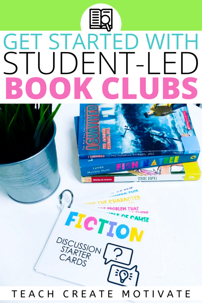 Book clubs are a great way to foster student-led learning, build classroom community, and create excitement around reading. Read this post to get started with book clubs in your classroom. It covers grouping students by reading level or book choice, book club schedules, and book club activities. Foster reading discussion using sentence stems. Use graphic organizers to aid comprehension of independent reading texts.  (Kinder, 1st grade, 2nd grade, 3rd grade, 4th grade, 5th grade, middle school)