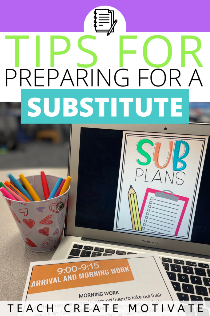 Preparing for a substitute teacher can be overwhelming! Read for 5 tips for preparing for a sub to help you next time you have a guest teacher in your classroom. Grab this sub binder or create digital sub plans and follow the tips on making having a sub easier on you! (back to school, classroom management, editable sub plans, digital sub plans, personal day, sick day, PTO, elementary school, middle schools, ideas for subs, lower elementary, upper elementary, sub tub) Preparing for a substitute teacher can be overwhelming! Read for 5 tips for preparing for a sub to help you next time you have a guest teacher in your classroom. Grab this sub binder or create digital sub plans and follow the tips on making having a sub easier on you! (back to school, classroom management, editable sub plans, digital sub plans, personal day, sick day, PTO, elementary school, middle schools, ideas for subs, lower elementary, upper elementary, sub tub)