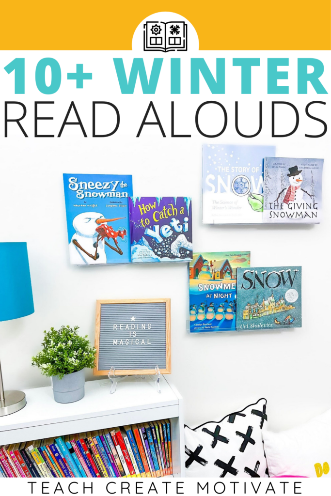 Seasonal read alouds are an elementary classroom must-have! These winter read alouds are perfect for morning meetings, your book display, or students to grab for independent reading. This list includes fiction and nonfiction books about snow, silly books about snowmen, and classic winter favorites. Adapt the text to discuss the theme, characters, questioning strategies, and more! (Kindergarten, 1st grade, 2nd Grade, 3rd Grade, 4th Grade, 5th Grade, elementary, student engagement, Seasonal)