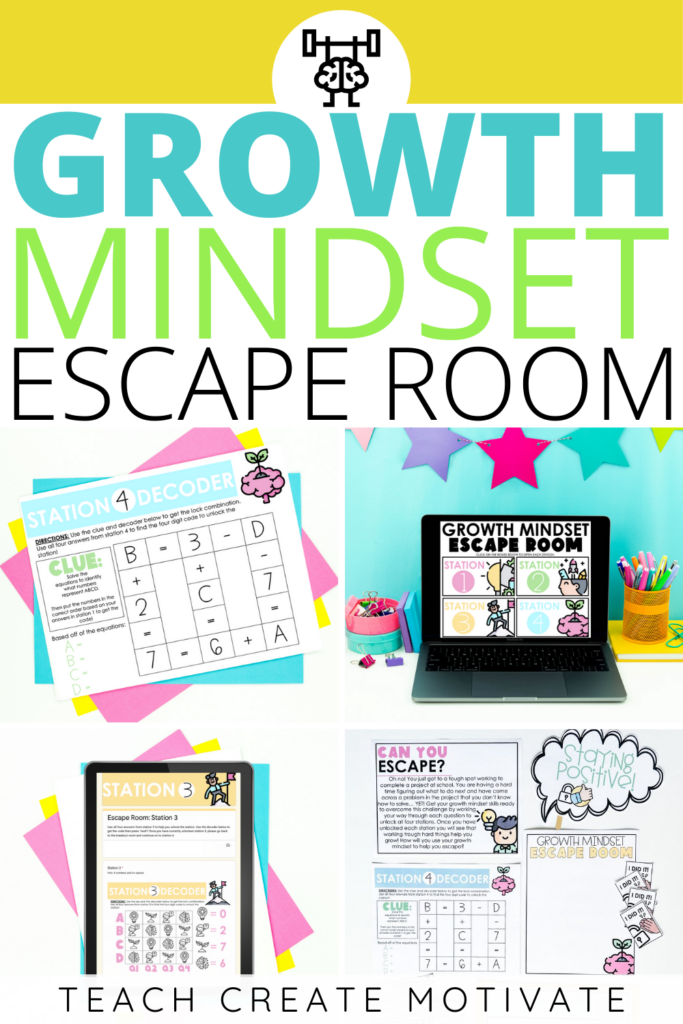 The Growth Mindset Escape Room is the perfect extension to work your students have already done in practicing a growth mindset. They will apply their growth mindset skills to a real-life scenario and solve puzzles to help them escape. Use after discussions about growth mindset in morning meetings and social-emotional learning. This digital and printable resource can be used as independent or partner work. (2nd Grade, 3rd Grade, 4th Grade, 5th Grade, elementary, student engagement, SEL) The Growth Mindset Escape Room is the perfect extension to work your students have already done in practicing a growth mindset. They will apply their growth mindset skills to a real-life scenario and solve puzzles to help them escape. Use after discussions about growth mindset in morning meetings and social-emotional learning. This digital and printable resource can be used as independent or partner work. (2nd Grade, 3rd Grade, 4th Grade, 5th Grade, elementary, student engagement, SEL)