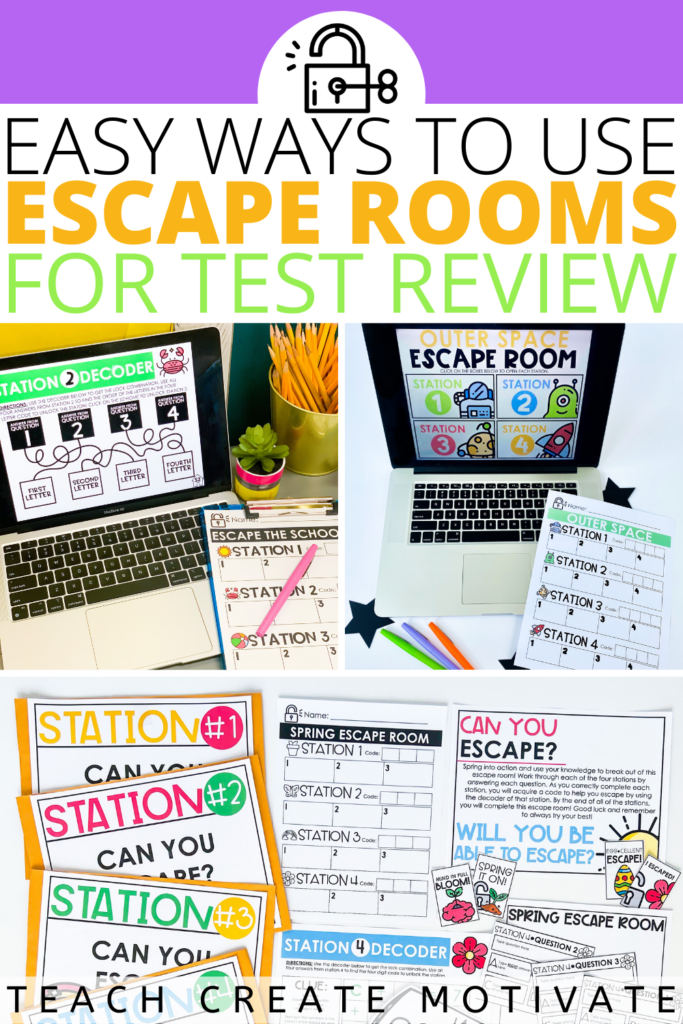 Test review can be a doozy! Increase student engagement with escape rooms! Escape room templates make it easy to ADD YOUR OWN CONTENT for review. Reading Escape Rooms are ready to use and easy to assign and GO! Escape rooms are a great way for students to have fun while using their critical thinking skills to prepare for state testing. Cover important standards without a lot of work on your end while maintaining students' engagement. Reviewing for the big test with an escape room works! 