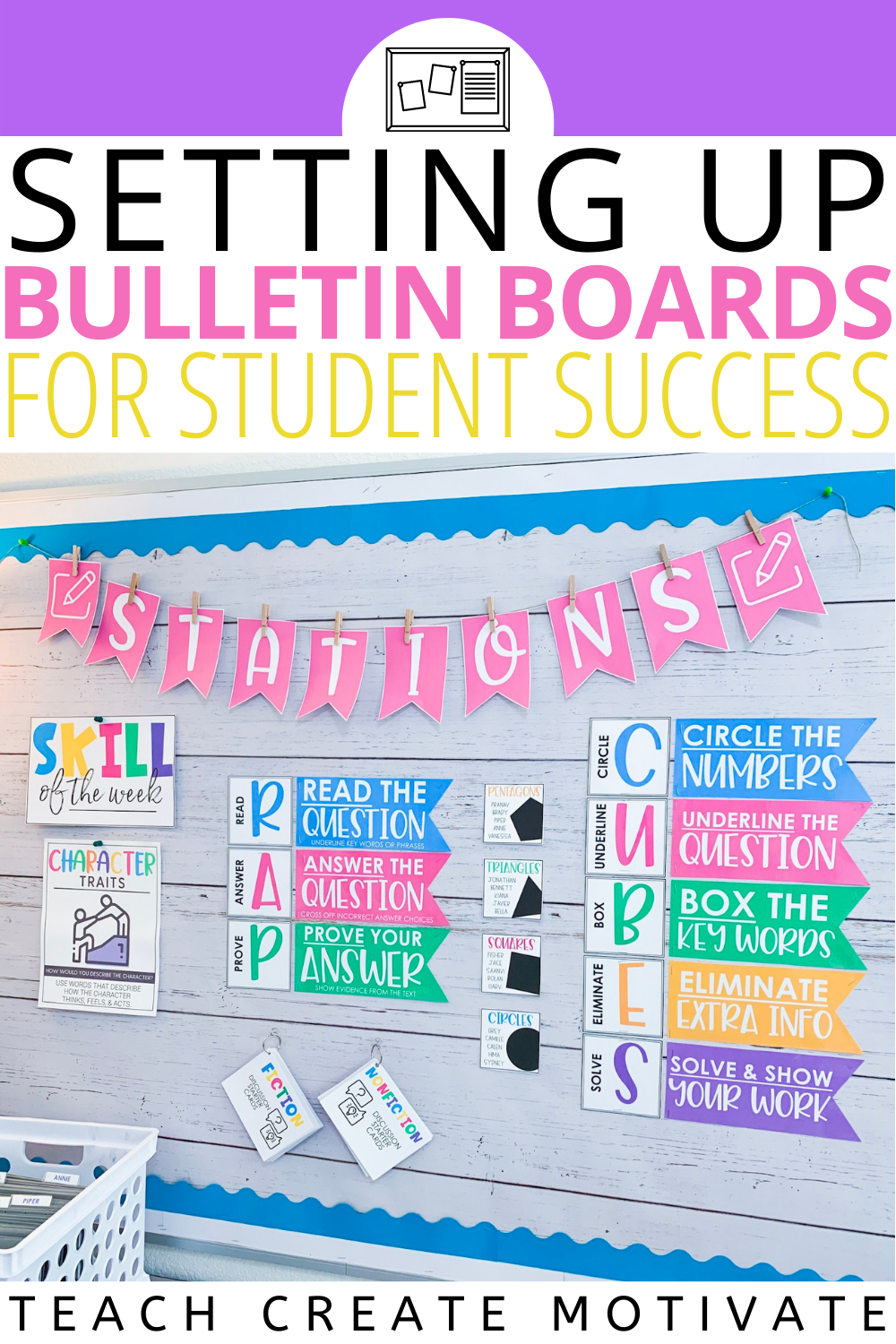 Do you use your classroom walls effectively?! A simple bulletin board can make a significant impact in the classroom. Bulletin boards are an effective way to expose students to essential skills, strategies, and concepts. Not only can they highlight important information, but they fill our classroom walls with cute and meaningful decor! Read for bulletin board setup tips, how to use wall space effectively, and more! (elementary, stations, 1st grade, 2nd grade, 3rd grade, 4th grade, 5th grade)