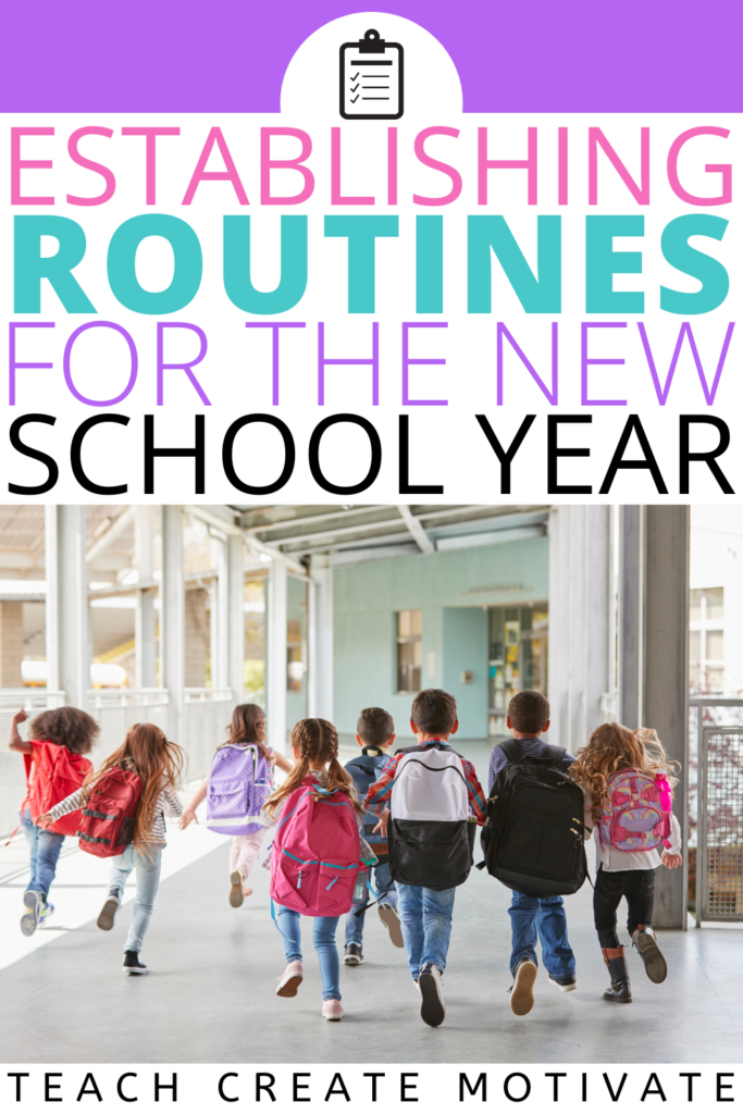 Establishing routines for the new school year will lead to a positive learning environment! Establish routines and procedures by involving your students: model, practice, and reward implementation of the routines. Put a classroom management system in place to keep your students successful and accountable from the start! (elementary, Kinder, Kindergarten, 1st grade, 2nd grade, 3rd grade, 4th grade, 5th grade, classroom ideas, teacher tips, student rewards)