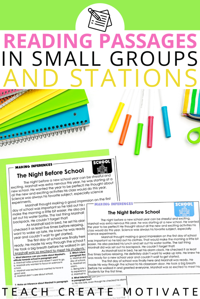 Practice essential reading skills with reading comprehension passages! These themed passages are a no-prep way to spiral review reading skills the entire school year. Easily use them in stations and small groups. The comprehension passages with questions can be assigned digitally or printed out for a quick check-in with your students. (elementary, test review, reading center, exit ticket)