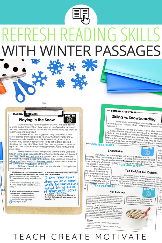 Practice essential reading skills with reading comprehension passages! These themed passages are a no-prep way to spiral review reading skills the entire school year. Easily use them in stations and small groups. The comprehension passages with questions can be assigned digitally or printed out for a quick check-in with your students. (elementary, test review, reading center, exit ticket, winter, seasonal review) Practice essential reading skills with reading comprehension passages! These themed passages are a no-prep way to spiral review reading skills the entire school year. Easily use them in stations and small groups. The comprehension passages with questions can be assigned digitally or printed out for a quick check-in with your students. (elementary, test review, reading center, exit ticket, winter, seasonal review)