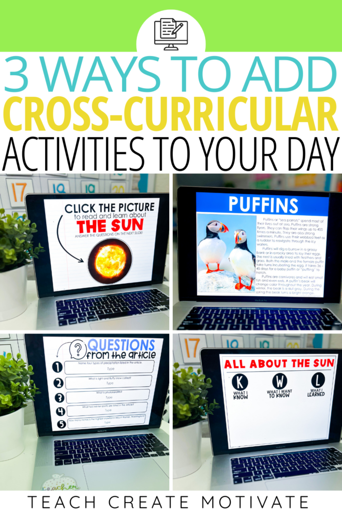Integrating subjects can be an incredible engagement tool and a fun way to change lesson plans. Easily add cross-curricular activities into your day by including high-interest activities, using the cross-curricular project for spiral review, or assigning an enrichment activity to students.