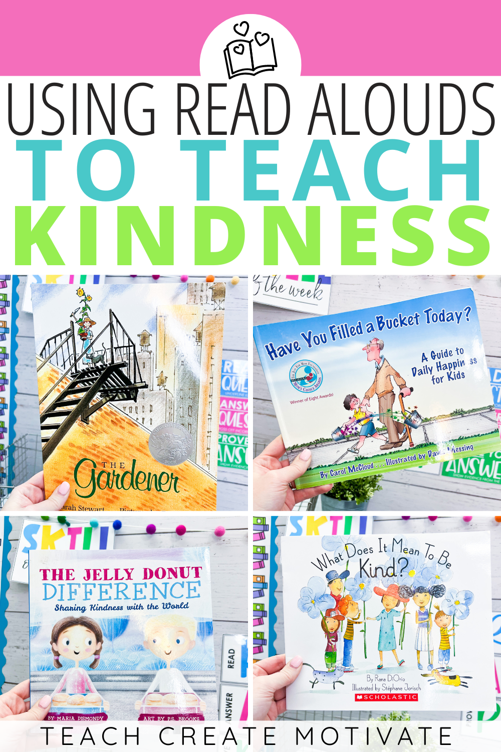Read-alouds are the perfect tool to teach almost anything to students! Using read-alouds to teach kindness is an easy way to add some social-emotional learning or character education into your lesson plans. 10 read-alouds all about kindness.