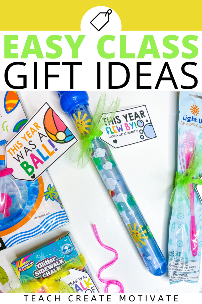 If you plan on giving your students end-of-year gifts, these colorful and cute gift tags are the perfect addition! The gift tags have a cute phrase paired with an image to match. These gift tags are the perfect touch to add to an end-of-the-year gift. Gift ideas and the link to tags are right in this post! (Kindergarten, first grade, 2nd grade, 3rd grade, 4th grade, 5th grade, elementary, EOY, teacher gift, student gift idea, summer break)