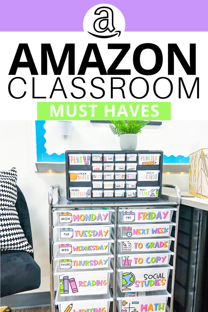 Amazon must haves that will help teachers organize their clasrooms. A few simple items that create areas in your classroom that are organized, funcational and easy to keep up with allowing you to focus on all the other tasks on your teacher plate. 