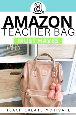 Teacher tips for organizing a cute and functional teacher bag.