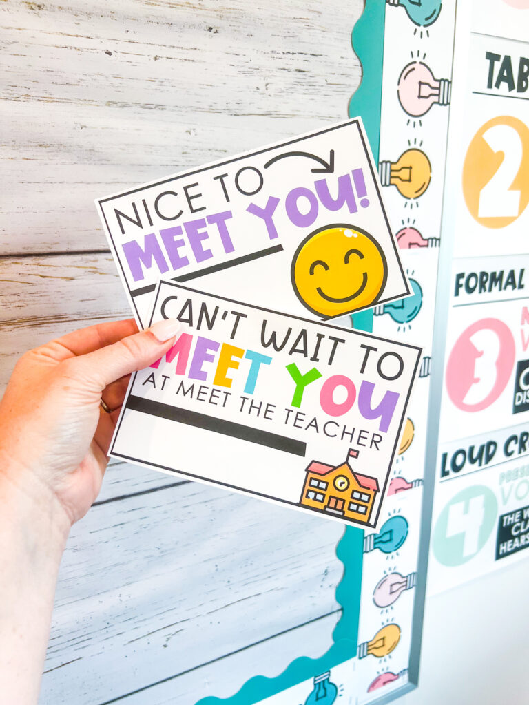 Meet the Teacher postcards for parent teacher communication