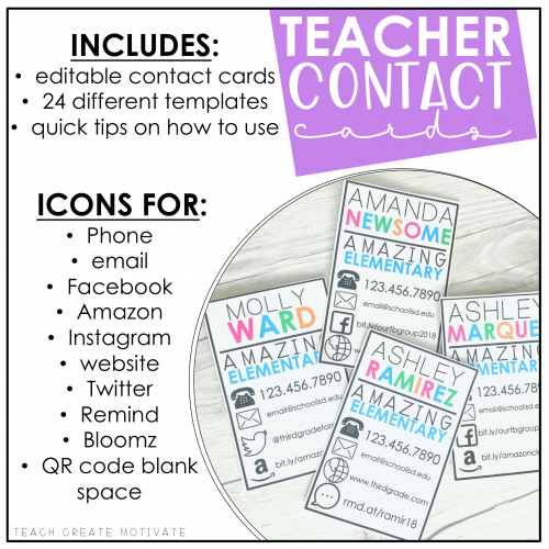 Teacher Contact Cards editable Teach Create Motivate teacher-contact-cards-editable-teach-create-motivate