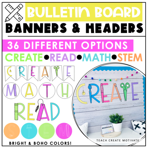 Multi colored Bulletin Board Banner Letters - Print Your Own